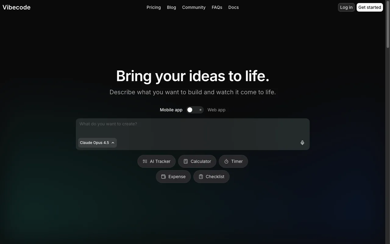 Vibecode — preview screenshot