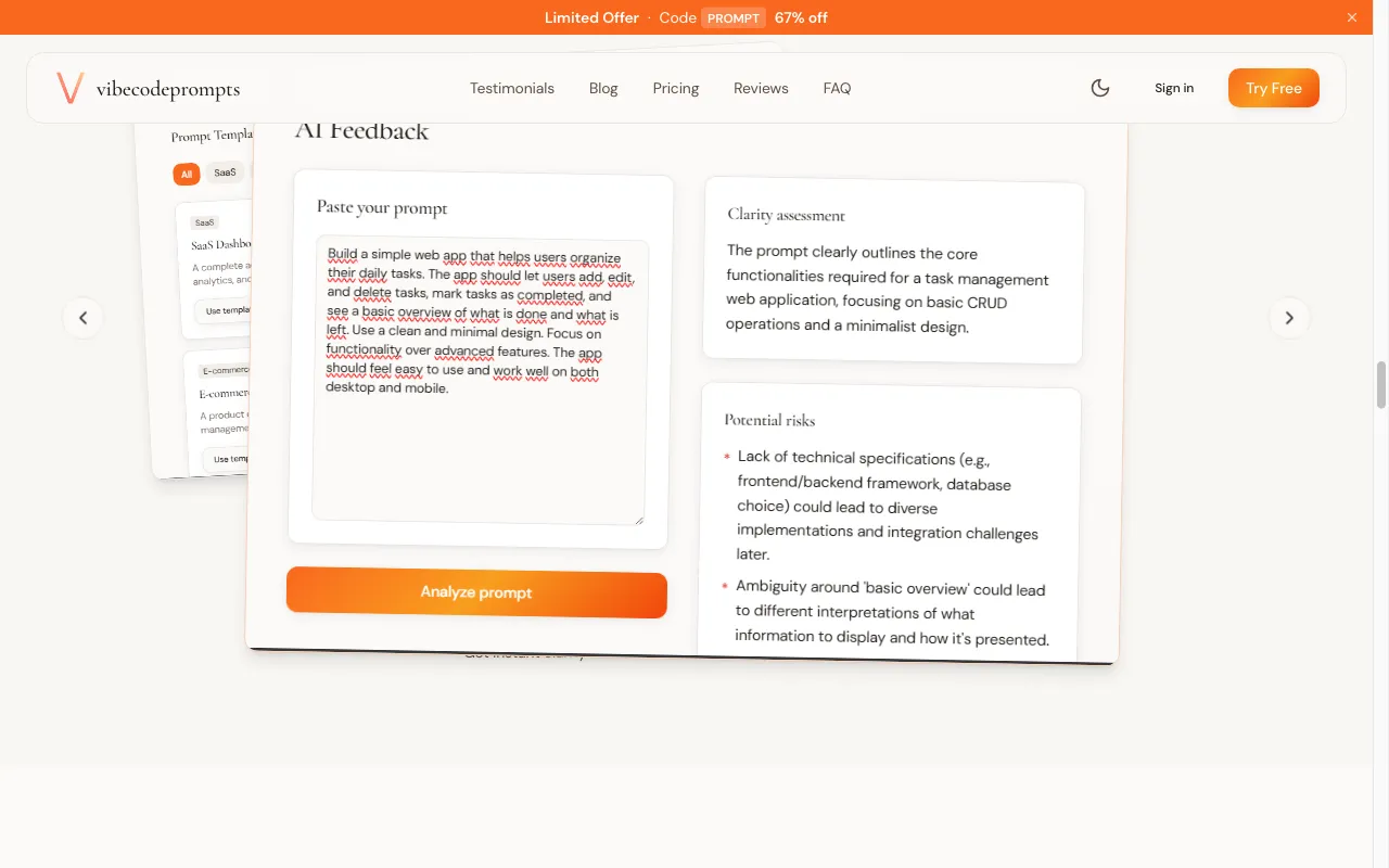 vibecodeprompts — pricing page