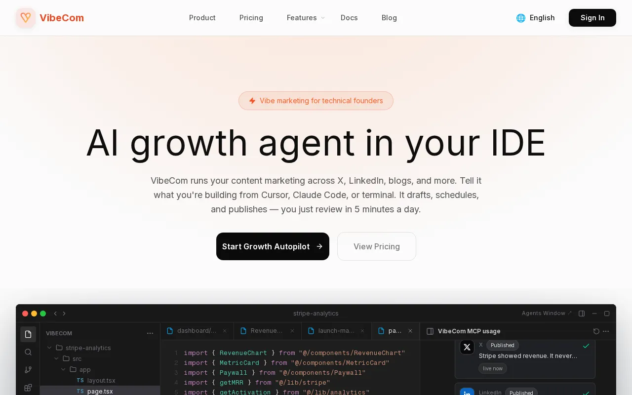 VibeCom — preview screenshot