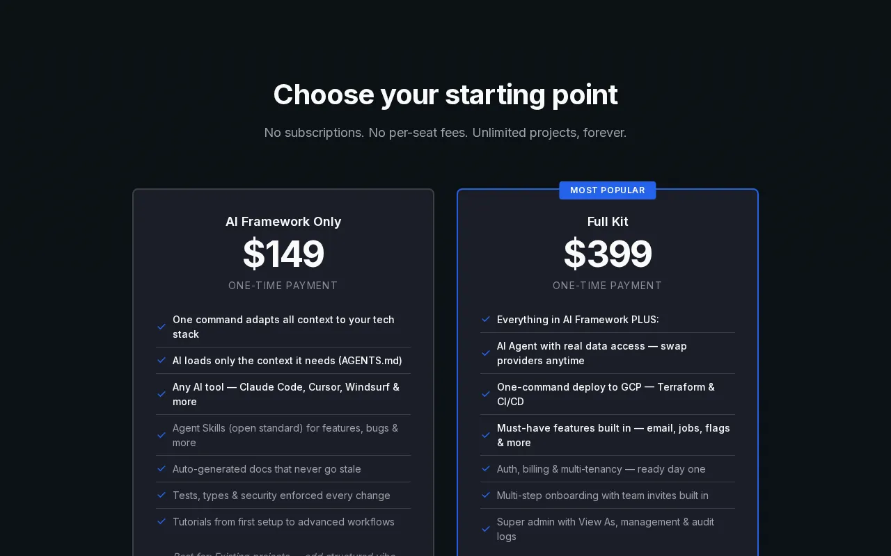 VibeReady — pricing page