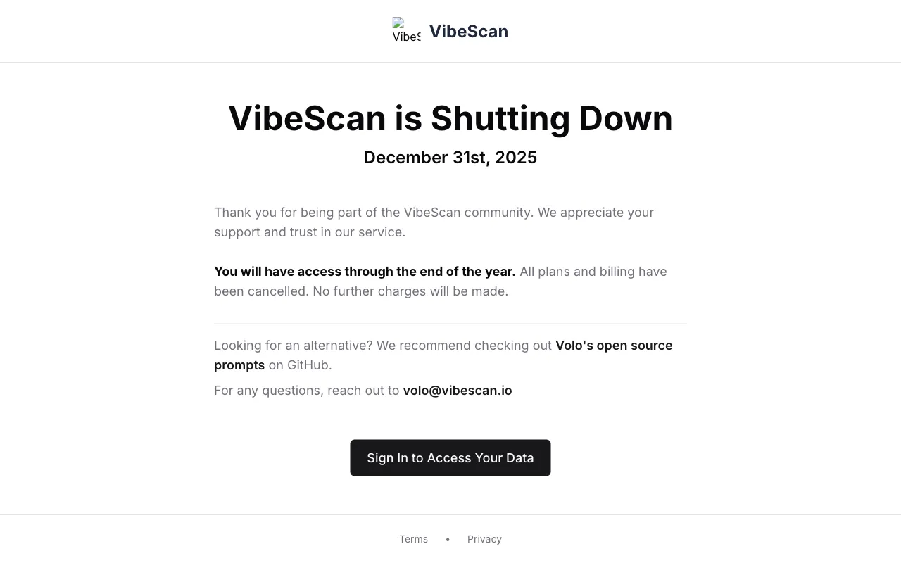 VibeScan — preview screenshot