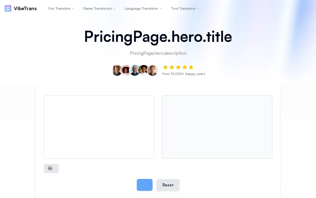 VibeTrans — pricing page