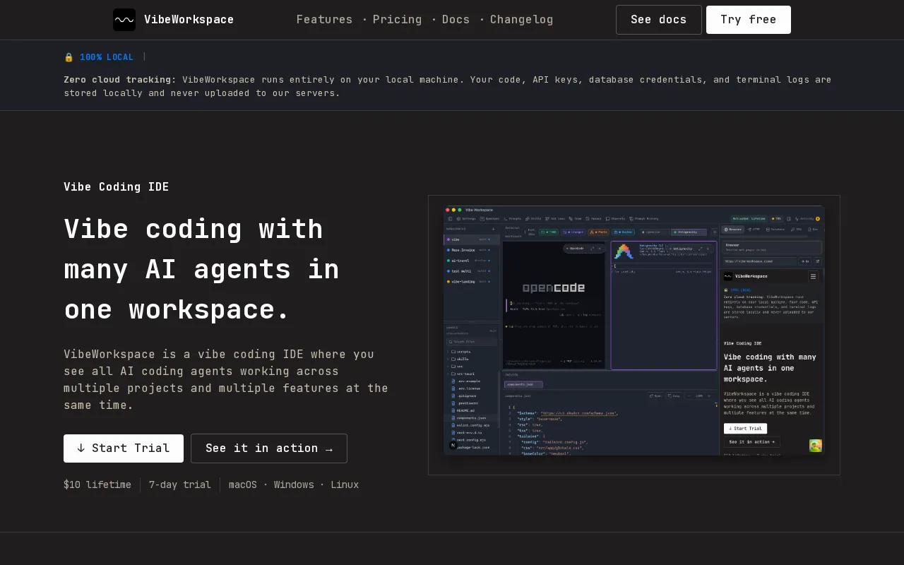 VibeWorkspace — preview screenshot