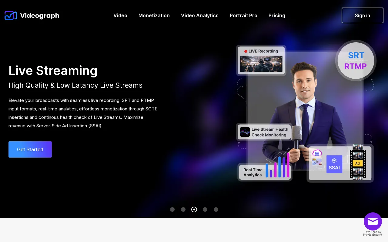 Video APIs for Live and On-demand video streaming — preview screenshot