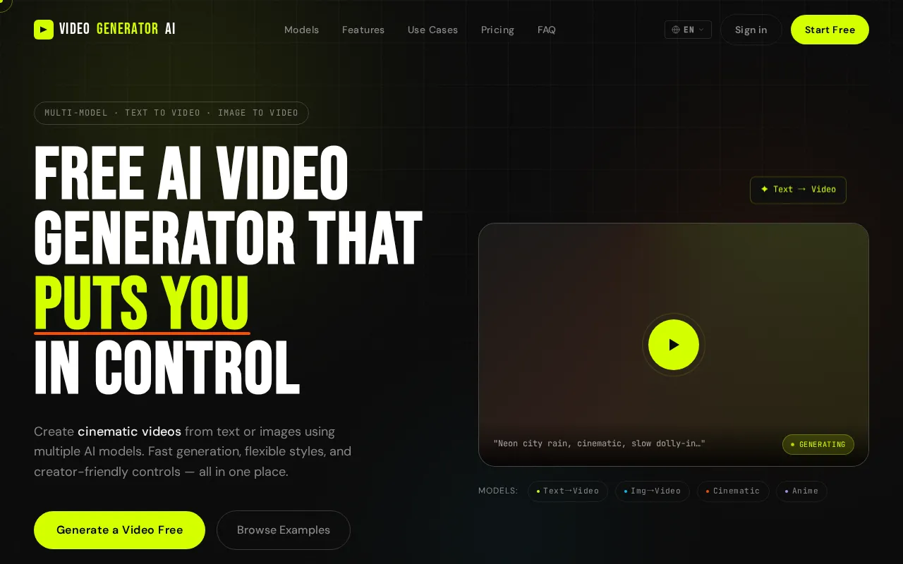 video-generator.ai — preview screenshot
