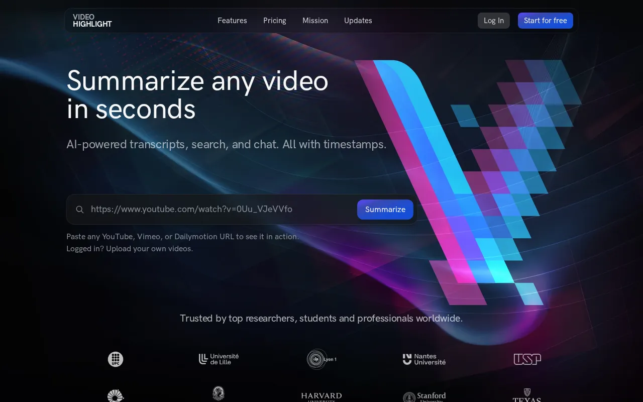 Video Highlight | AI Video Summarizer — preview screenshot