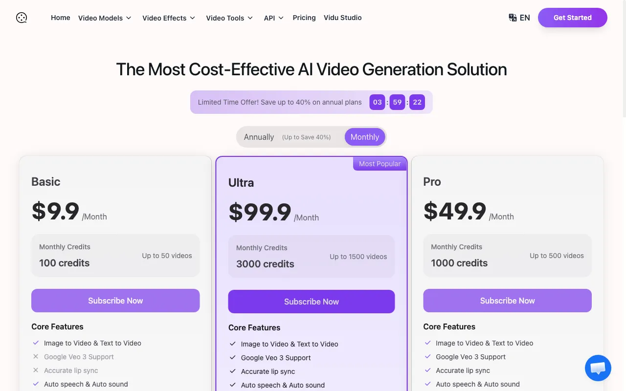 Videomaker.me — pricing page