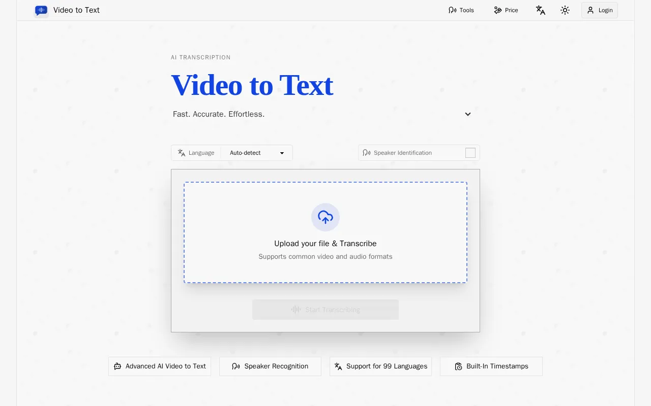 Video to Text.net — preview screenshot