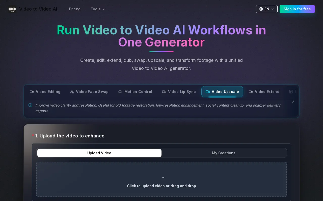 Video to Video AI — preview screenshot