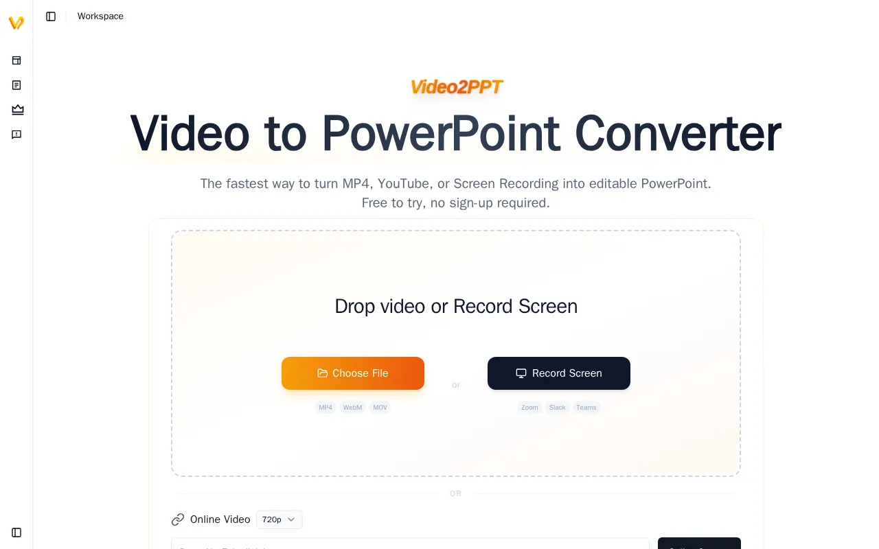 Video2PPT — preview screenshot