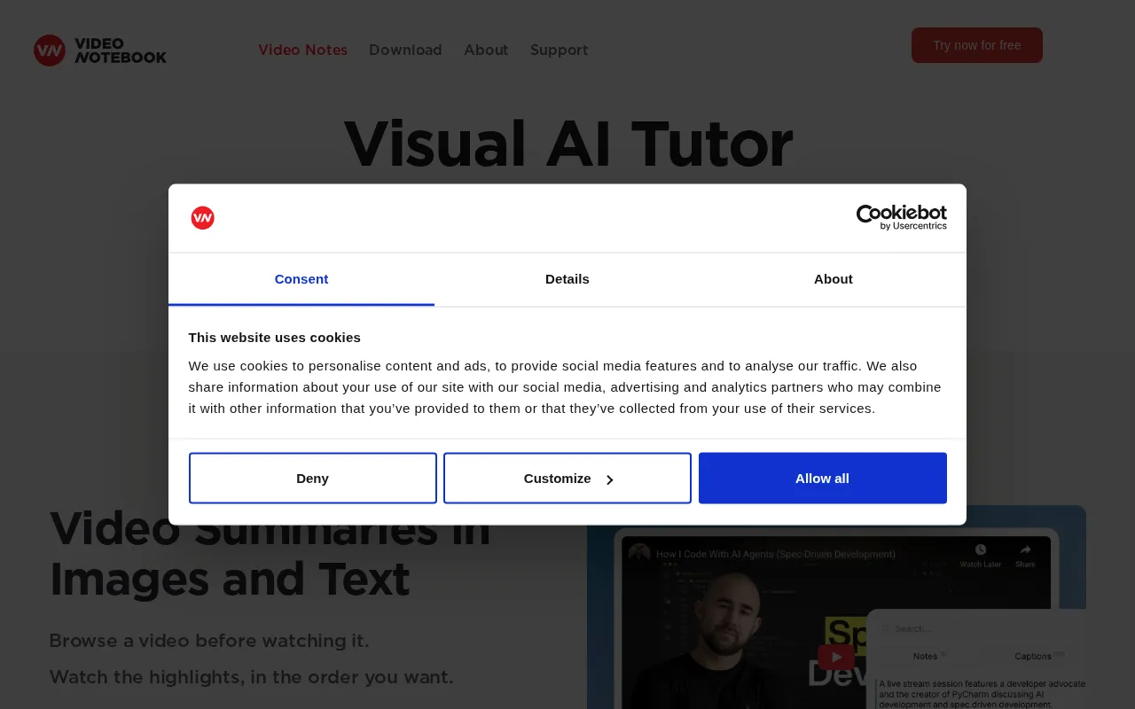 Videonotebook — preview screenshot