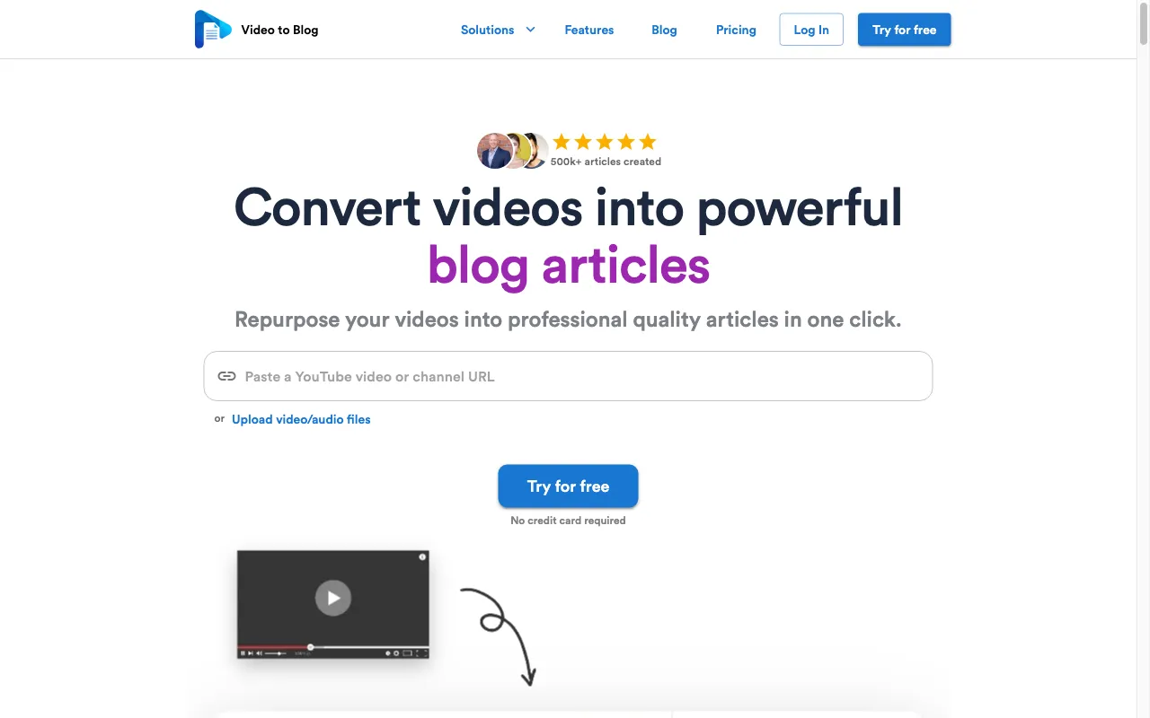 Video to Blog — preview screenshot