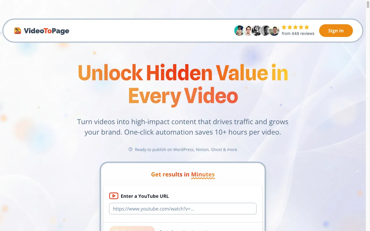 VideoToPage — preview screenshot