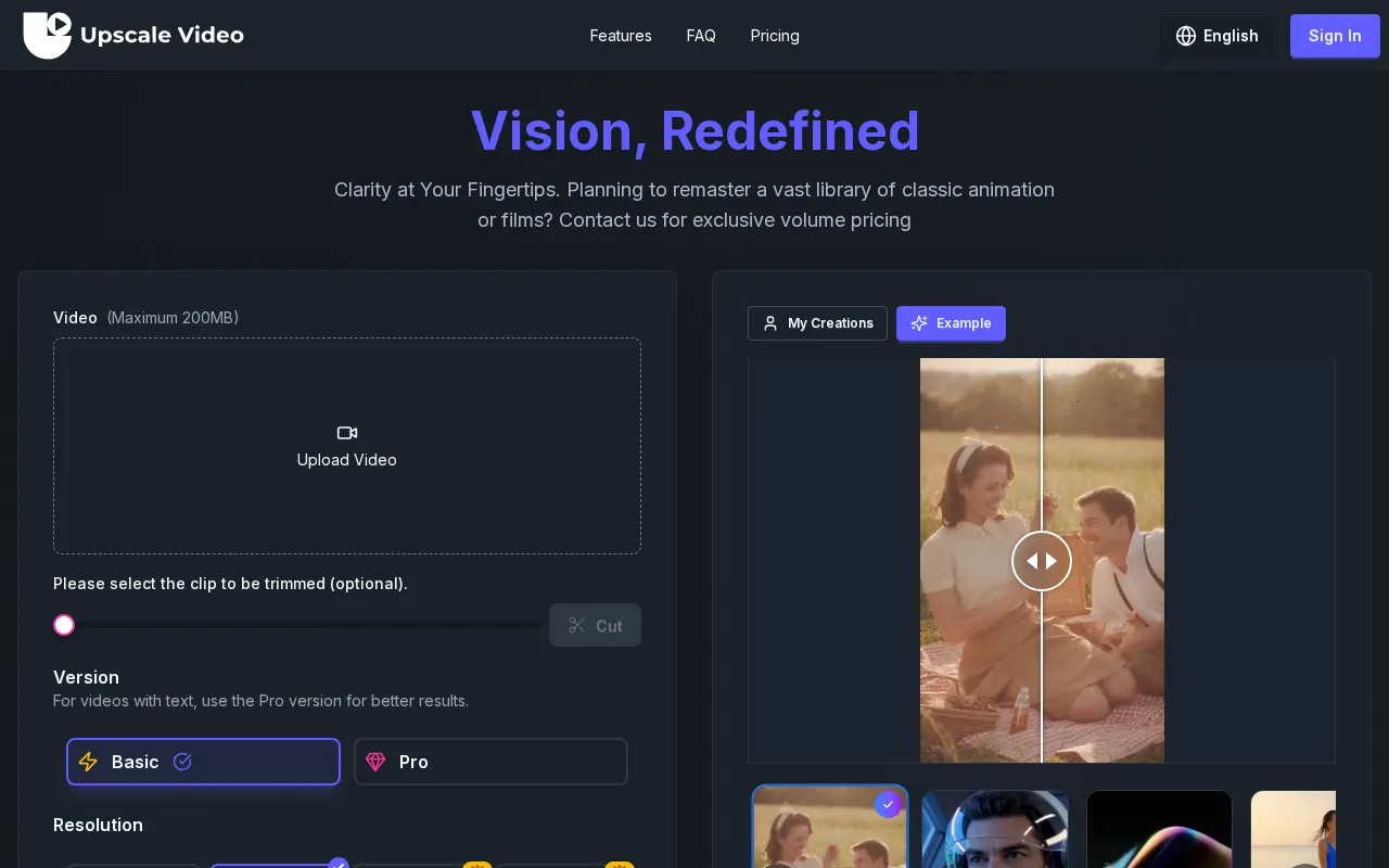 VideoUpscaler.net — preview screenshot