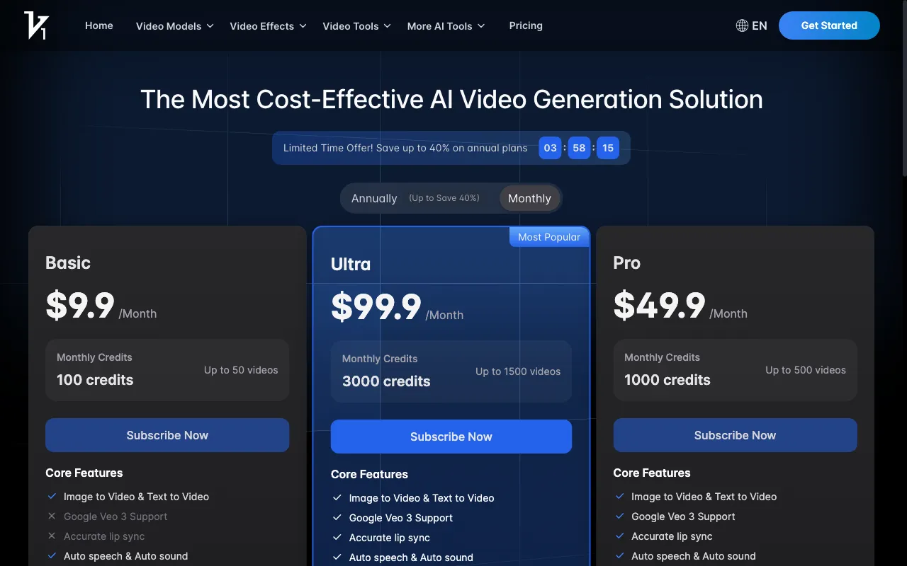 Vidful.ai — pricing page