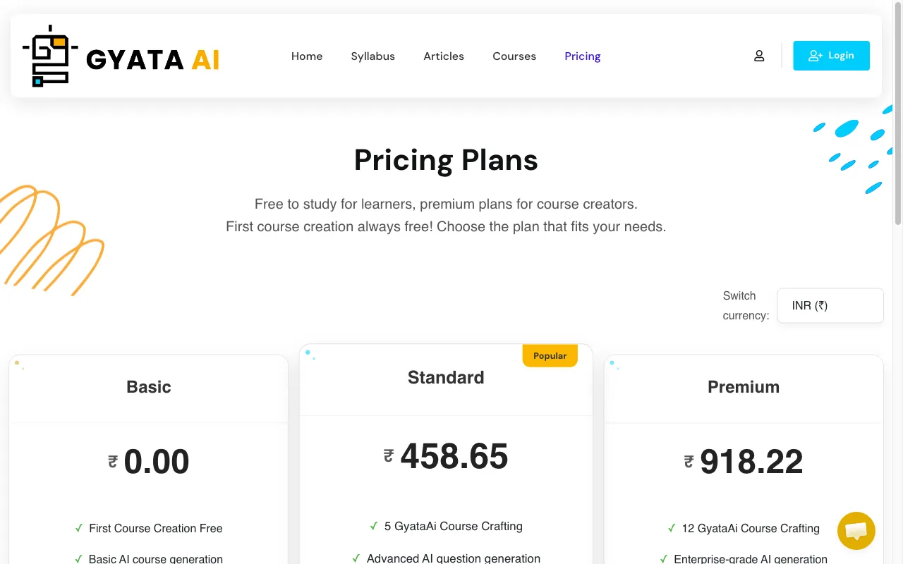Gyata.Ai — pricing page
