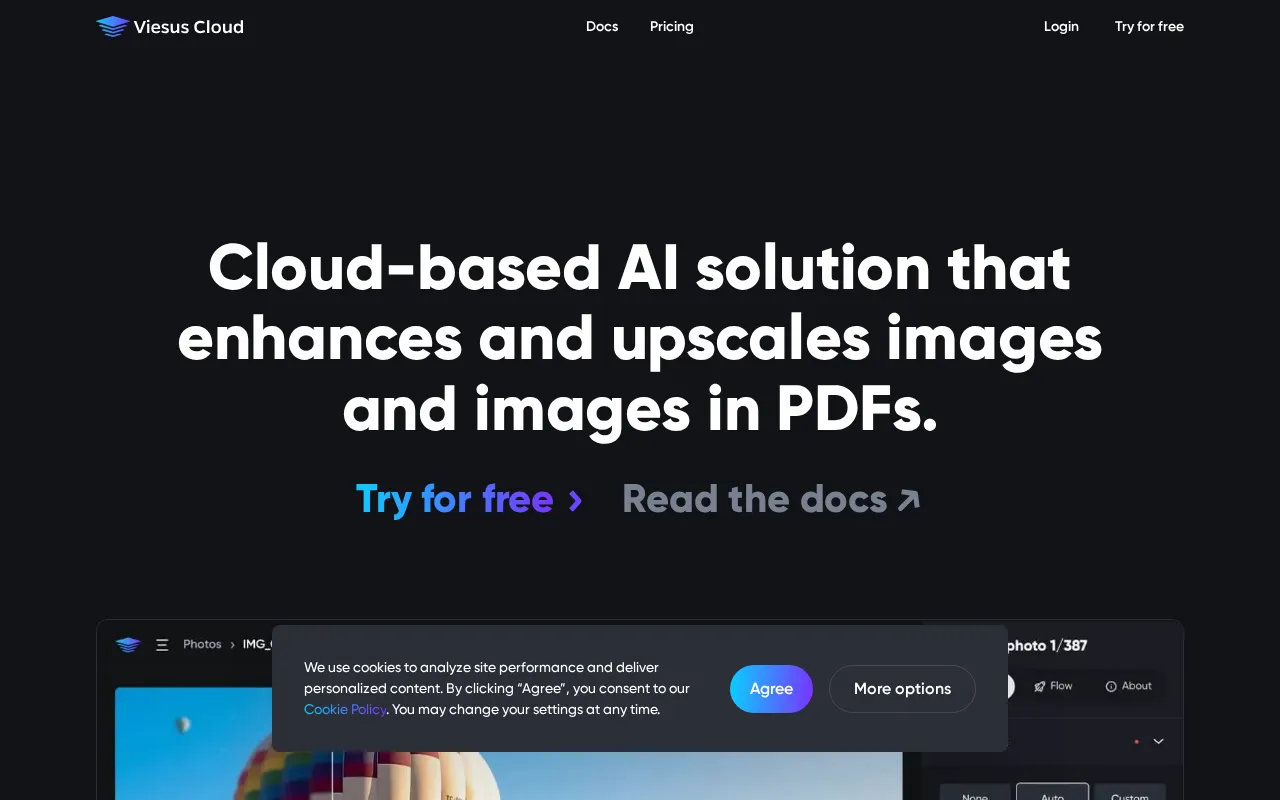 Viesus enhancing PDFs and images — preview screenshot