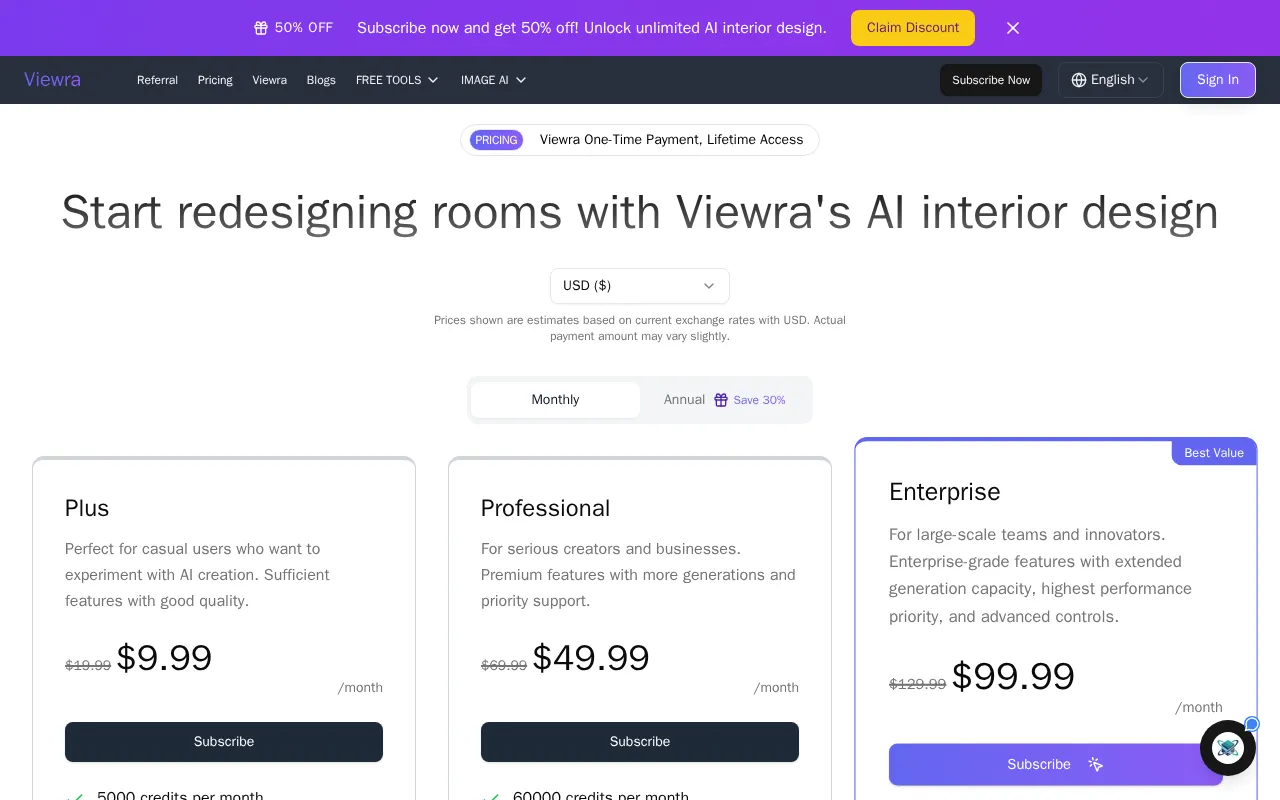 Viewra — pricing page