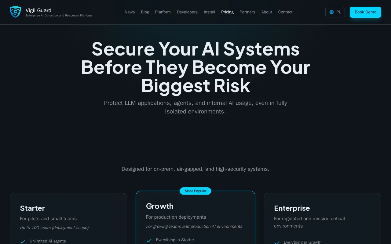 Vigil Guard — pricing page
