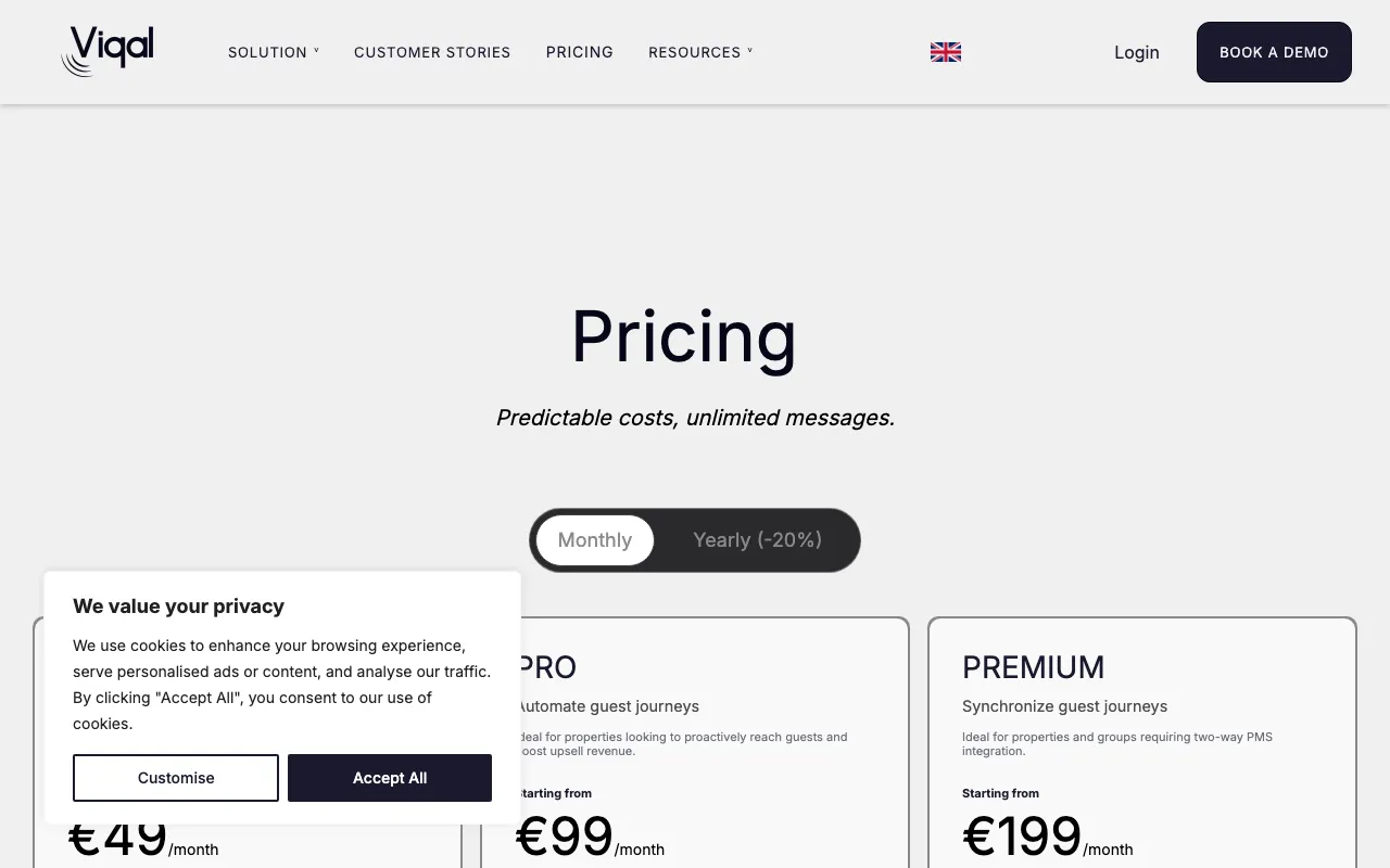 Viqal — pricing page