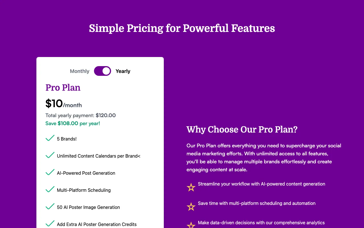 ViralMarketer — pricing page