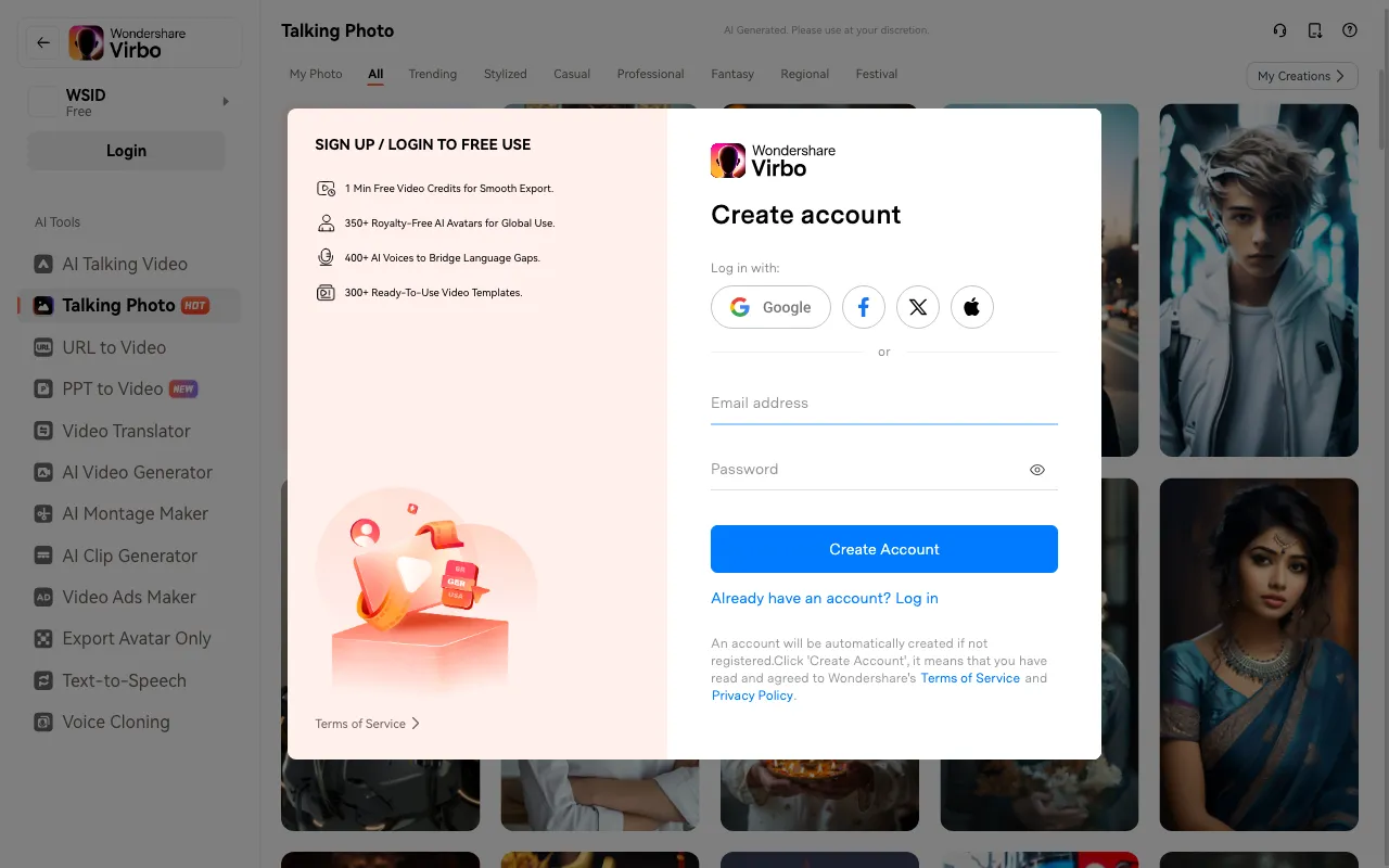 Virbo AI Talking Photo — preview screenshot