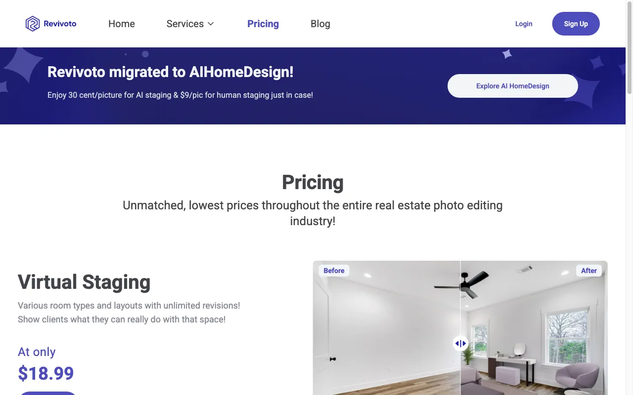 Revivoto — pricing page