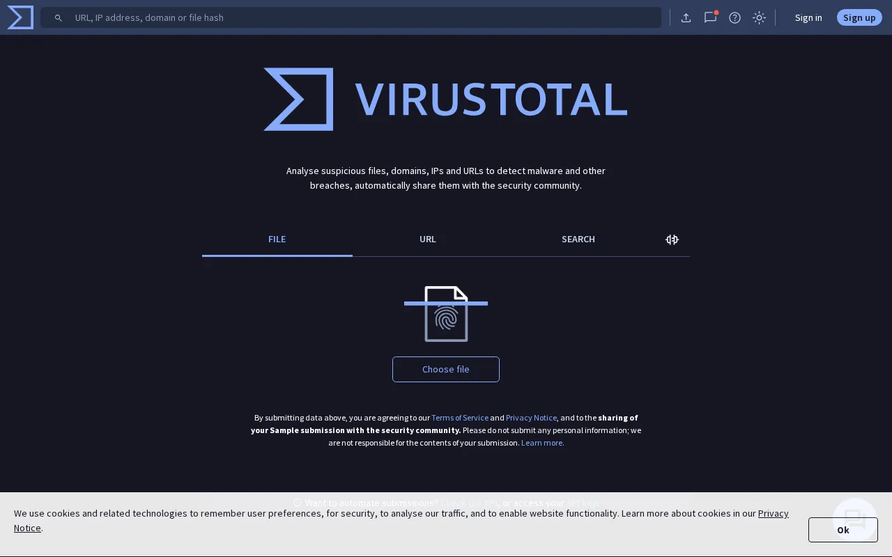 Virustotal — preview screenshot