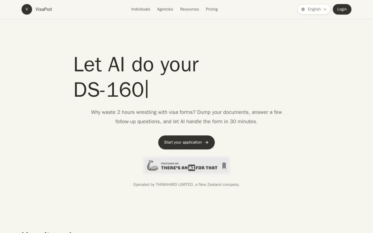 VisaPod — preview screenshot