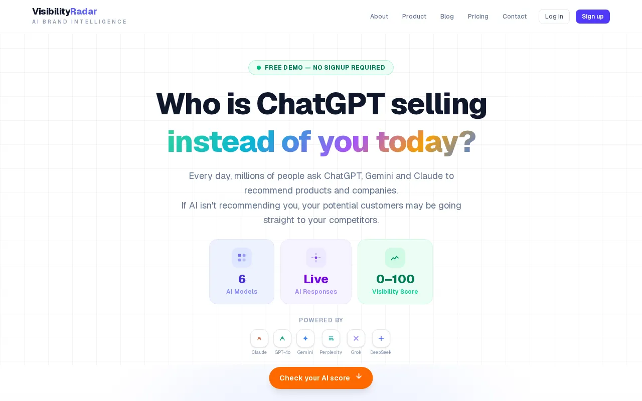 VisibilityRadar — preview screenshot