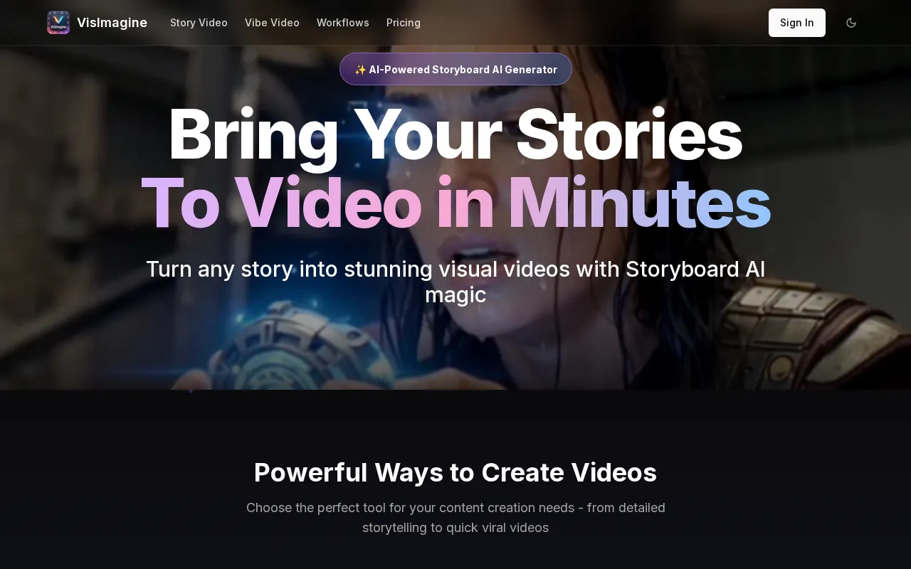 VisImagine - Storyboard AI — preview screenshot