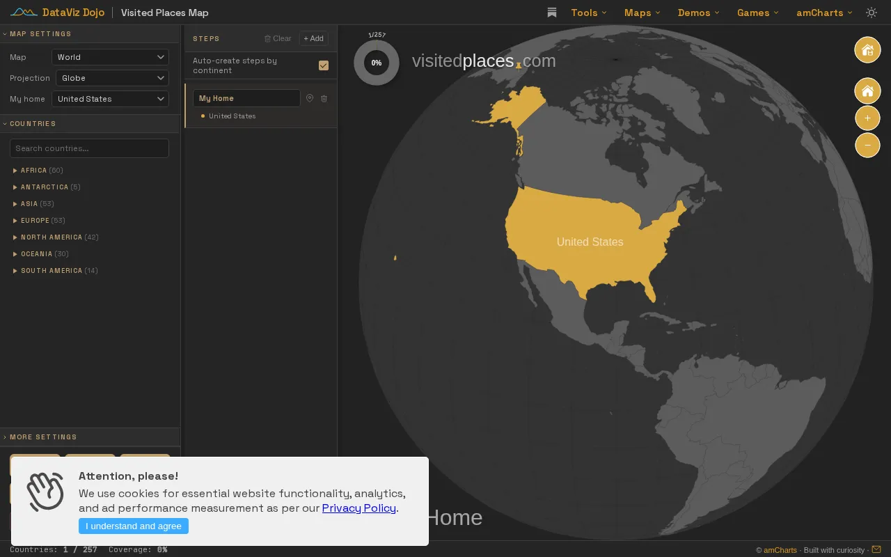 VisitedPlaces.com — preview screenshot