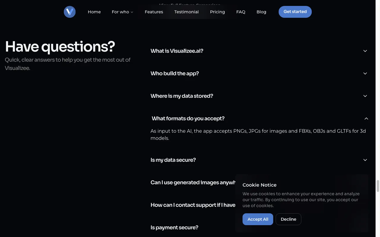 Visualizee.ai — pricing page