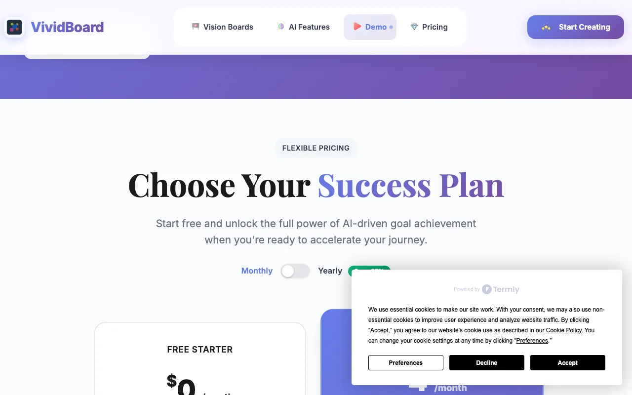 VividBoard.app — pricing page