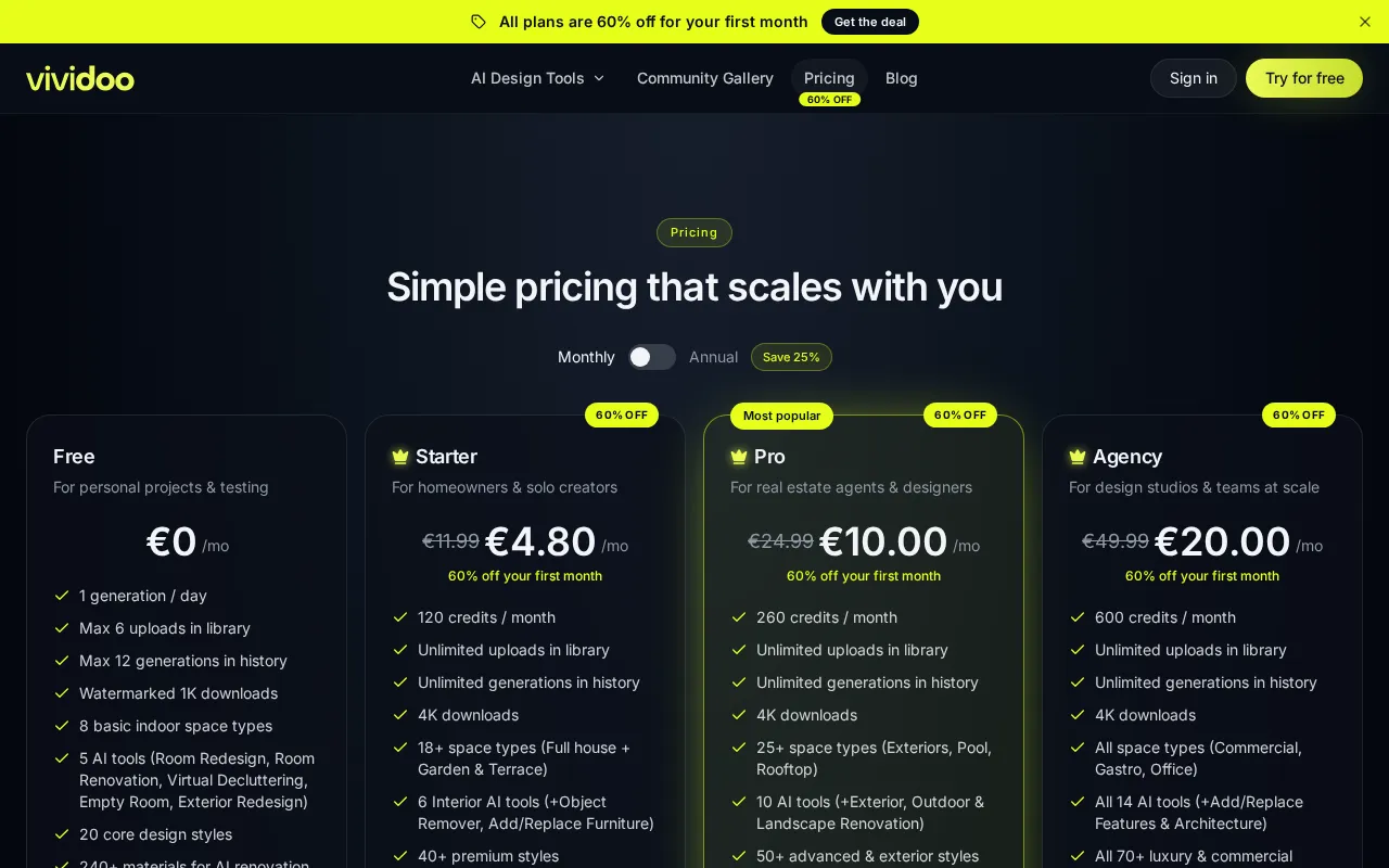 vividoo — pricing page