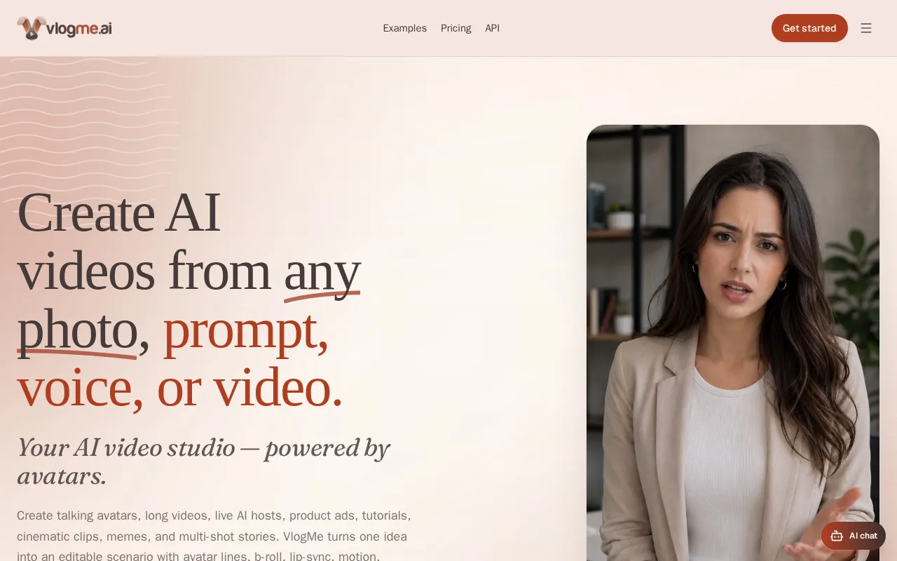 VlogMe AI — preview screenshot