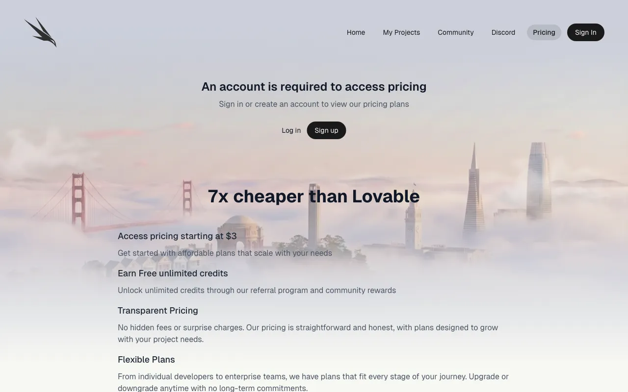 Vly AI — pricing page