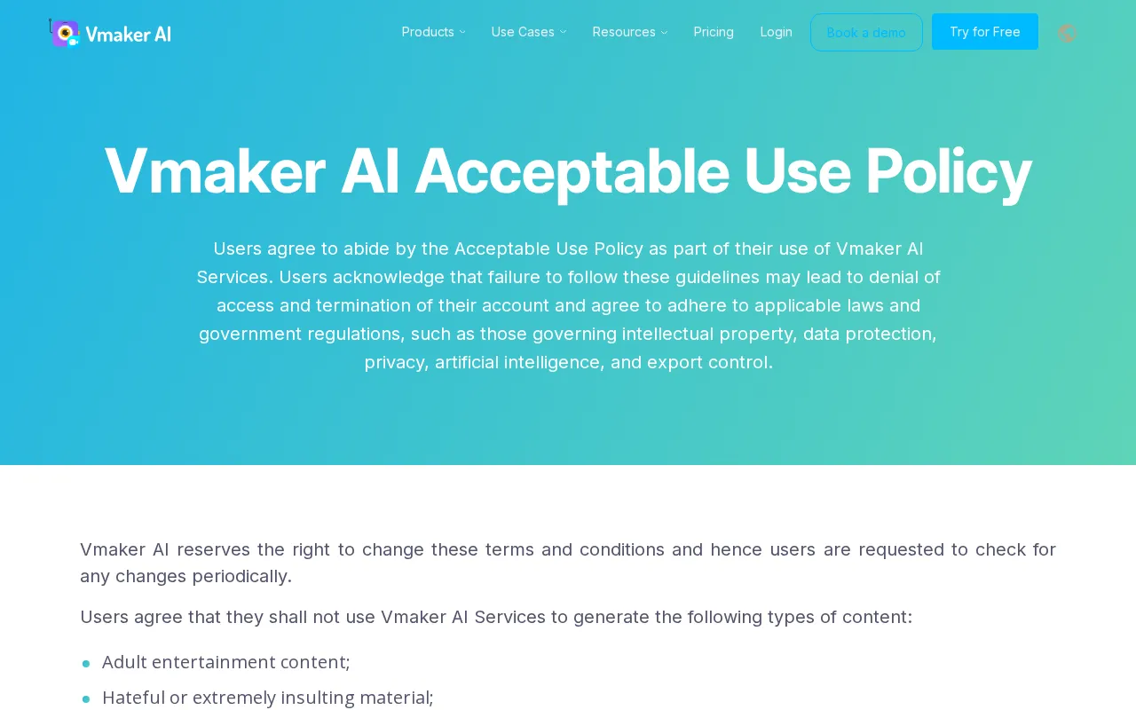 Vmaker — pricing page