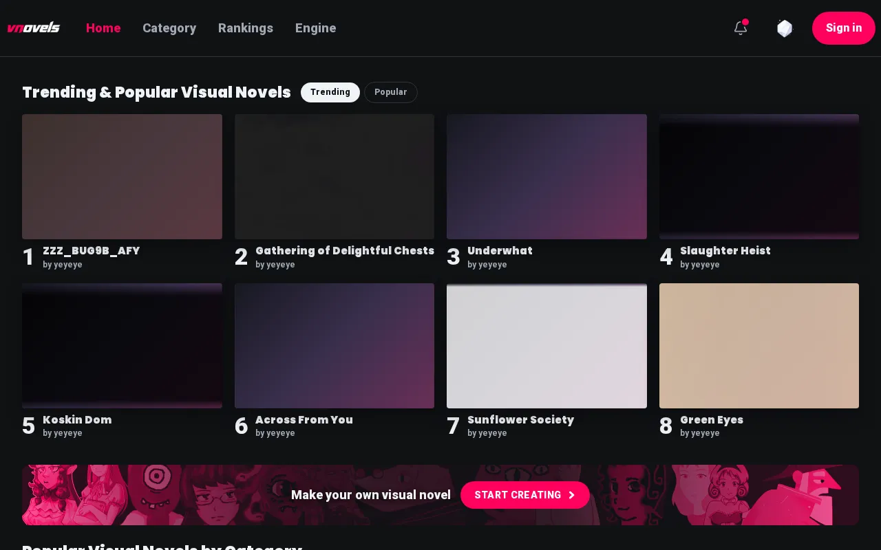 VNovels — preview screenshot