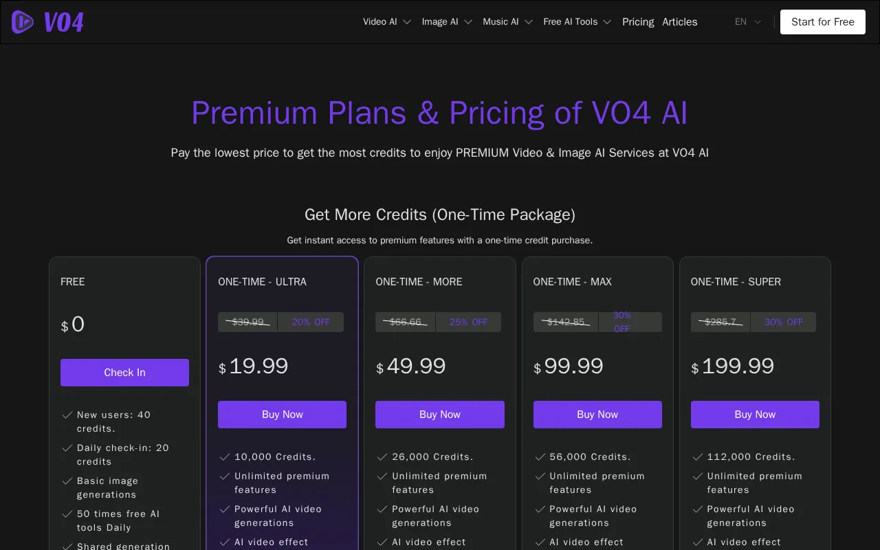 vo4.org — pricing page
