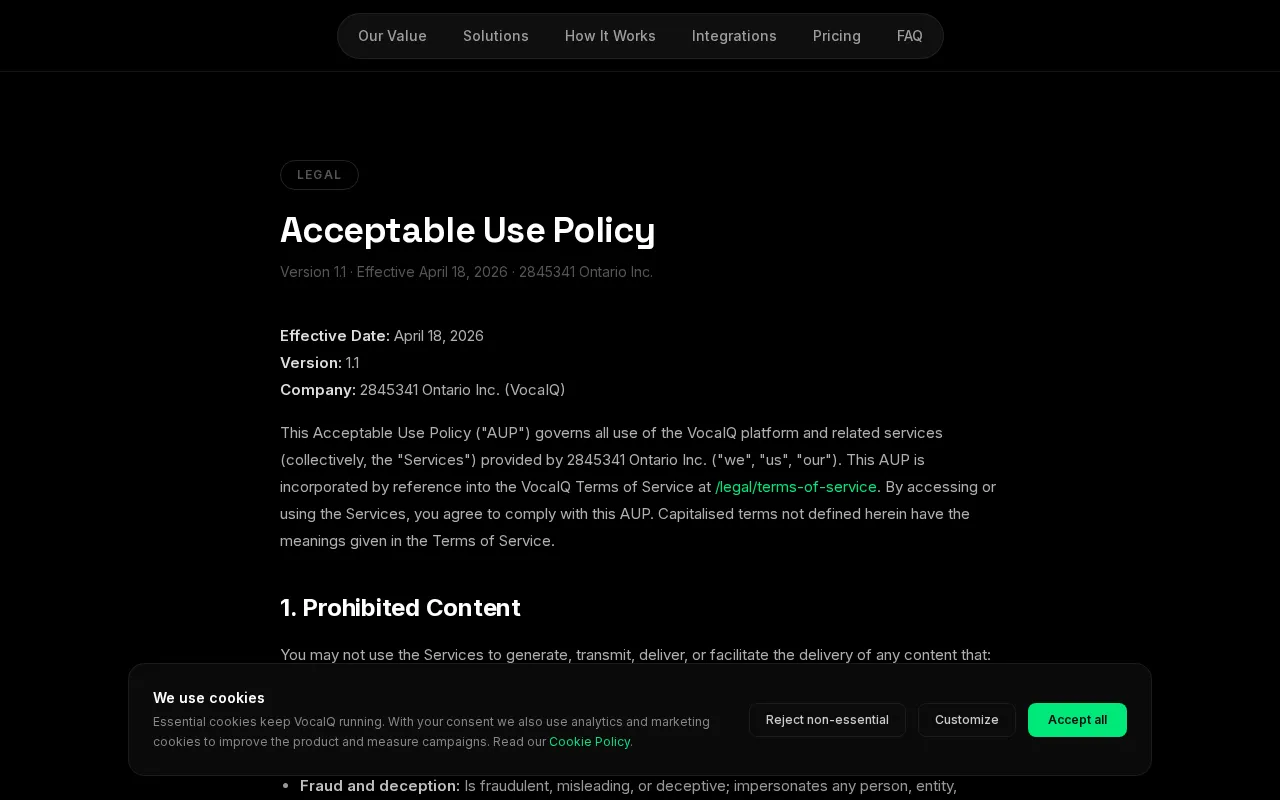 VocaIQ — pricing page