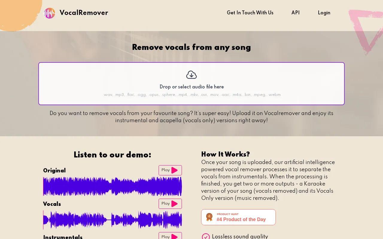 Vocalremover — preview screenshot