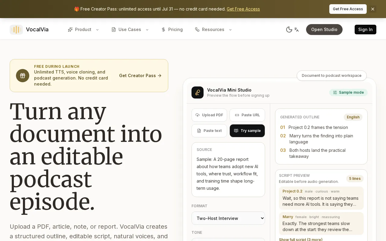 VocalVia — preview screenshot