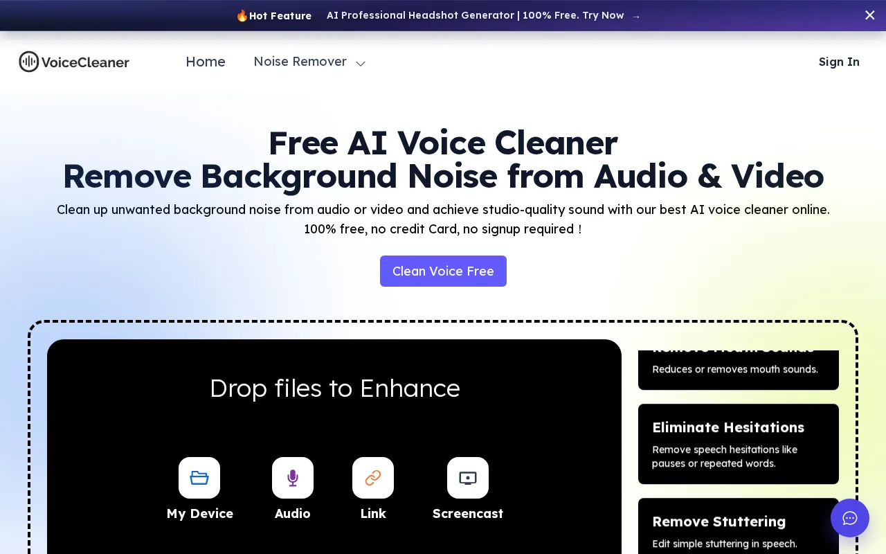 Voice Cleaner AI — preview screenshot