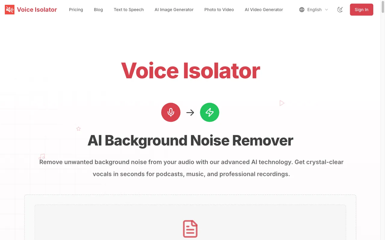 Voice Isolator — preview screenshot