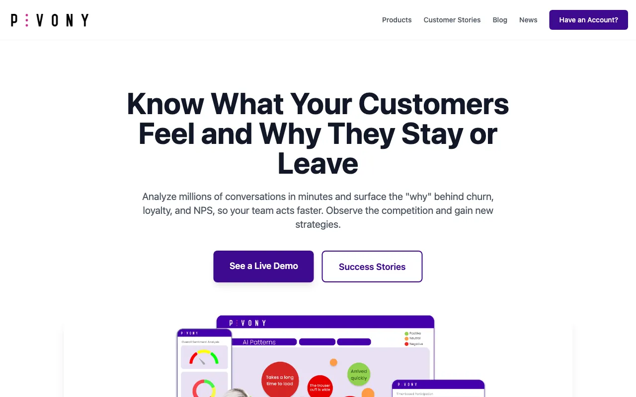 Voice of the customer by Pivony — preview screenshot