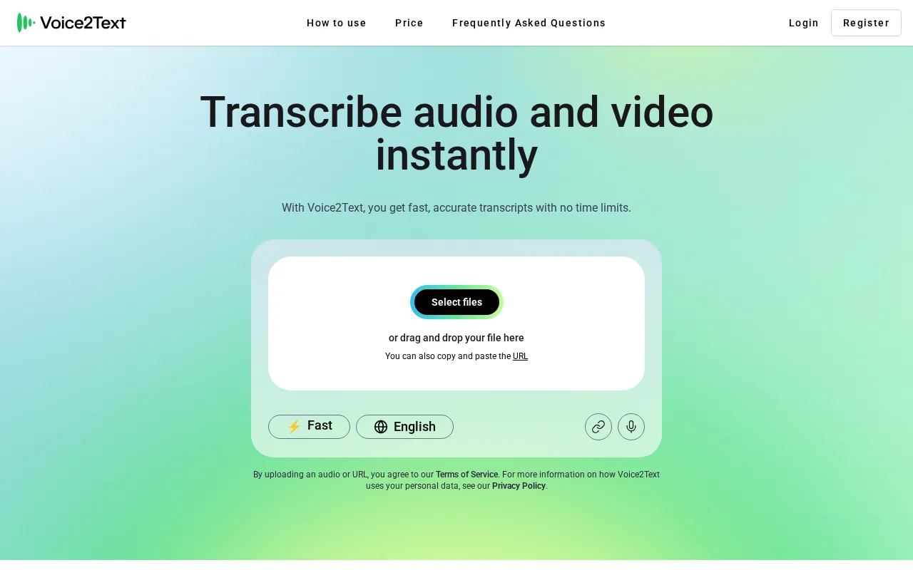 Voice2Texts — preview screenshot