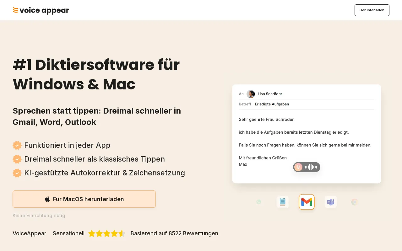 VoiceAppear — preview screenshot