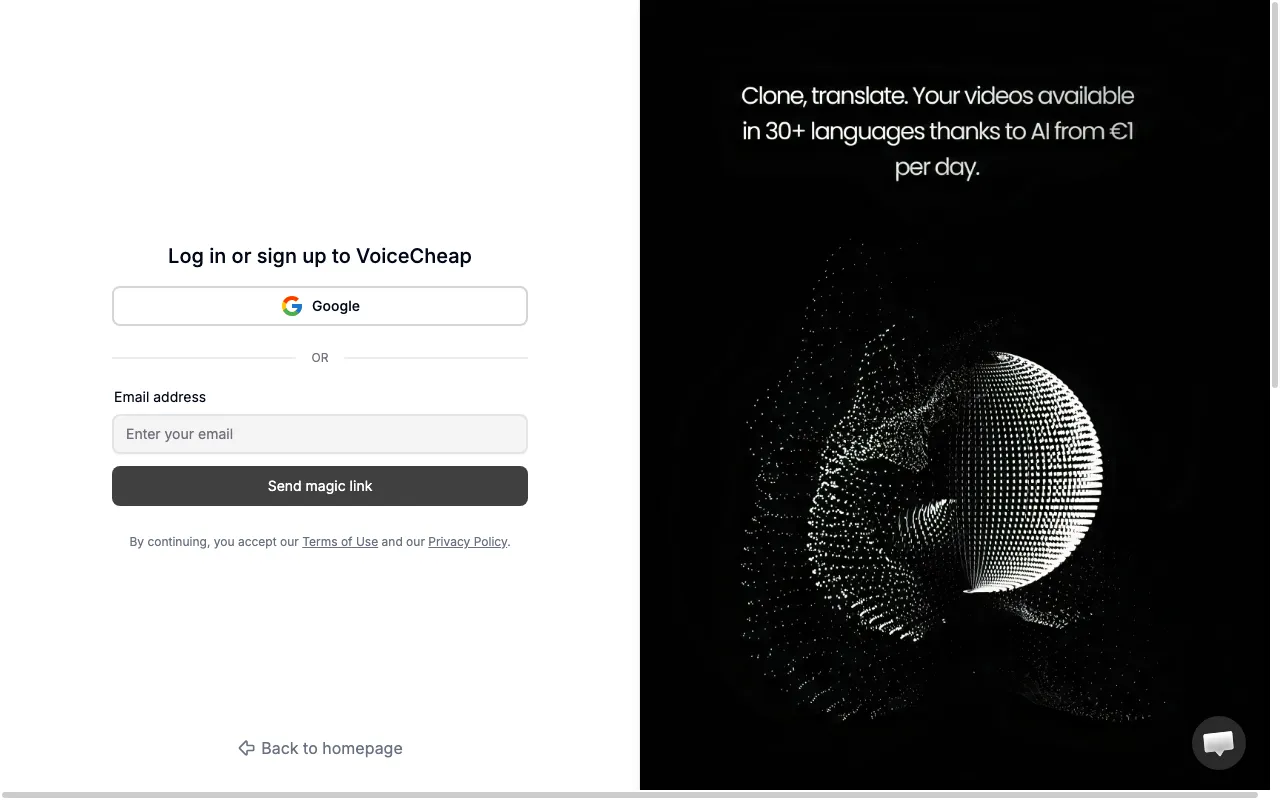 VoiceCheap — preview screenshot