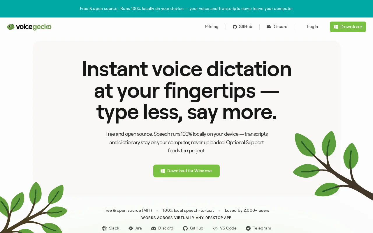 VoiceGecko — preview screenshot